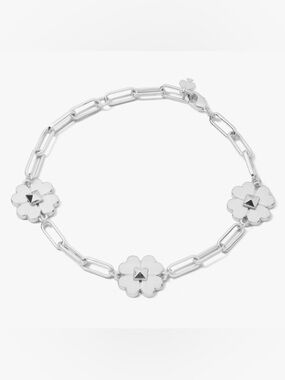NWT. ♠️ Gorgeous Kate Spade paper clip bracelet in silver with iconic spades